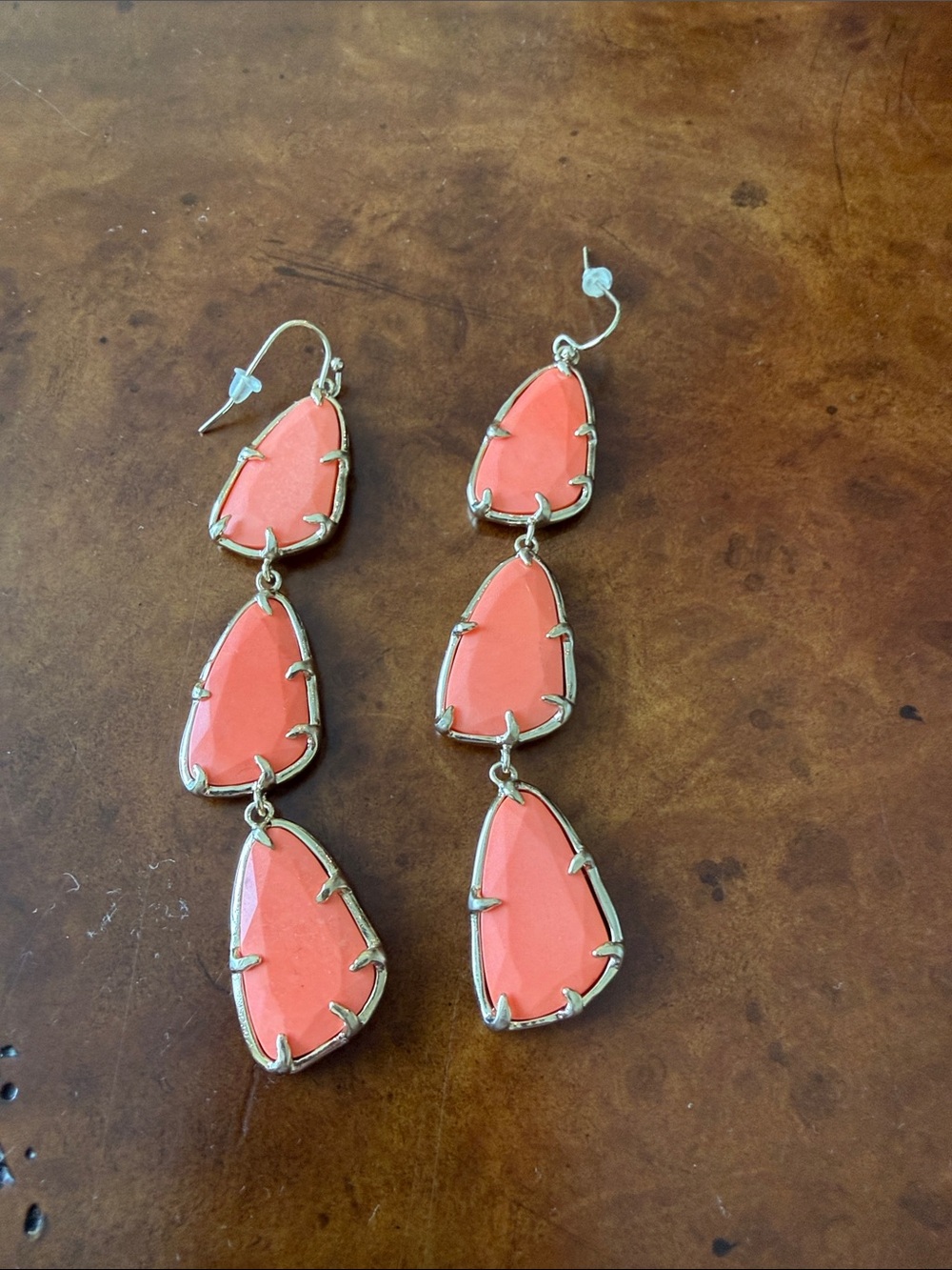 Coral Triple-Drop Dangle Earrings - Women Jewelry